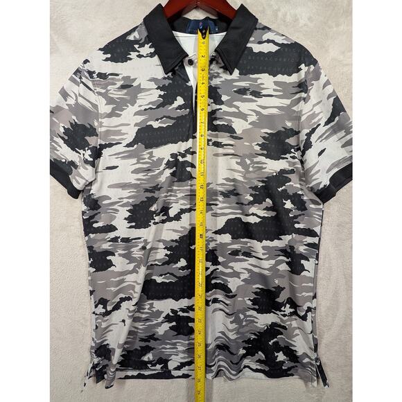 Extracurricular Shirt Mens Medium Performance Golf Polo Gray Black White Camo - Picture 5 of 6